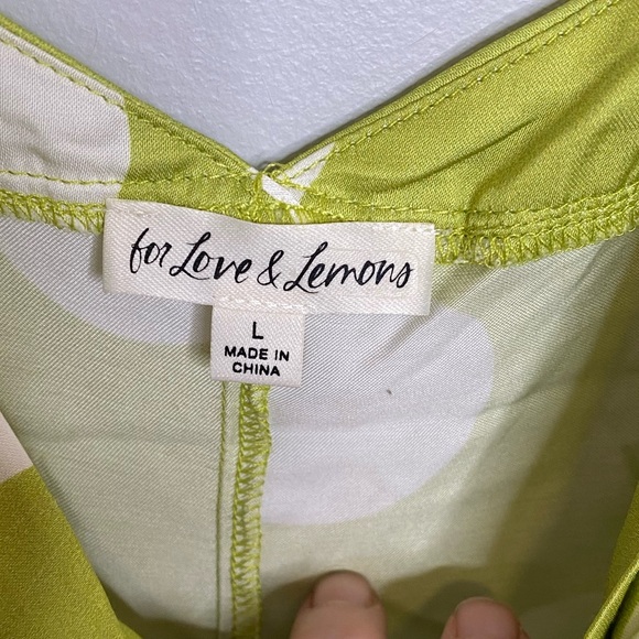 For Love and Lemons Green and White Polkadot Adira Mini Dress Size Large - Picture 12 of 16